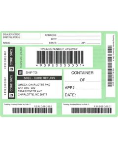 LABEL - CHARLOTTE CORE RETURN GREEN SHIPPING LABEL (PK/50)