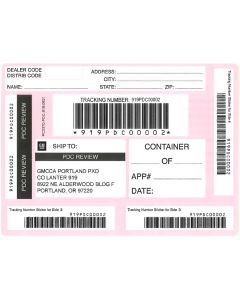 LABEL - PORTLAND ACCESSORY RETURN PINK SHIPPING LABEL (PK/50