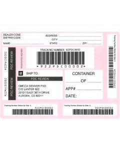 LABEL - DENVER ACCESSORY RETURN PINK SHIPPING LABEL (PK/50)