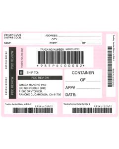 LABEL - RANCHO ACCESSORY RETURN PINK SHIPPING LABEL (PK/50)