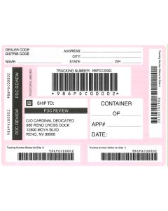 LABEL -RENO ACCESSORY RETURN PINK SHIPPING LABEL (PK/50)
