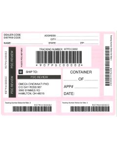 LABEL - CINCINNATI ACCESSORYRETURN PINK SHIPPING LABEL(PK/50