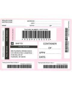 LABEL - HUDSON ACCESSORY RETURN PINK SHIPPING LABEL (PK/50)