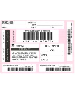 LABEL - FORT WORTH ACCESSORY RETURN PINK SHIPPING LABEL (PK/