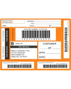 LABEL -CINCINNATI ACCSRY. RETURN ORANGE SHIPPING LABEL (PK/5