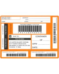 LABEL -FT WORTH ACCSRY. RETURN ORANGE SHIPPING LABEL (PK/50)