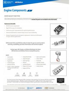 SELL SHEET - ENGINE COMPONENTS