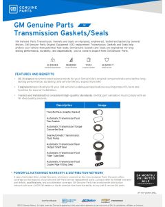 SELL SHEET - TRANSMISSION GASKETS AND SEALS