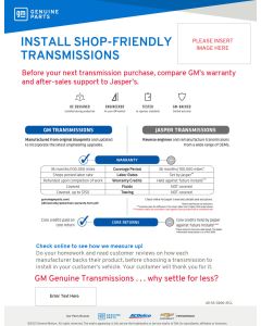 SELL SHEET - INSTALL SHOP-FRIENDLY TRANSMISSIONS CUSTOM