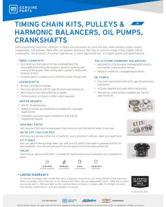 SELL SHEET - GM GENUINE PARTS ENGINE COMPONENTS