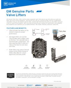 SELL SHEET - GM GENUINE PARTS VALVE LIFTERS