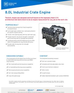 SELL SHEET - 8.0L INDUSTRIAL CRATE ENGINE (DL)