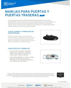 SELL SHEET - DOOR PARTS AND HANDLES (SPANISH)