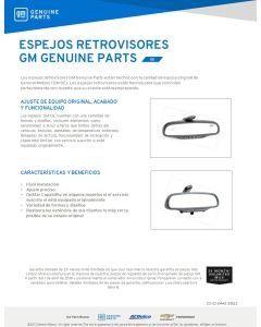 SELL SHEET - INTERIOR REAR VIEW MIRROR (SPANISH)