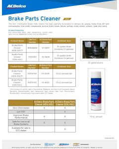 SELL SHEET - ACDELCO GOLD BRAKE FLUID AND CLEANER