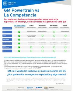 SELL SHEET - GM POWERTRAIN VS THE COMPETITION - SPANISH