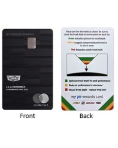 GM CARD TIRE TREAD MEASUREMENT CARD (CADILLAC) (pack of 50)