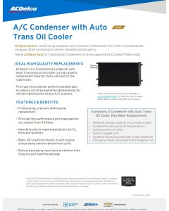 SELL SHEET-ACDELCO GOLD CONDENSOR W/AUTO TRANS OIL CLR(DL)