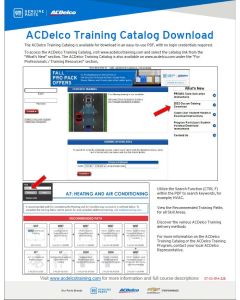 SELL SHEET - ACCESS & DOWNLOAD THE ACDELCO TRAINING CATALOG