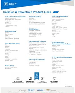 SELL SHEET - GM PARTS COLLISION-PWT DETAILED LINE CARD