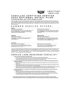 GUIDE - CADILLAC CERTIFIED SERVICE SUMMER LAUNCH (EA)