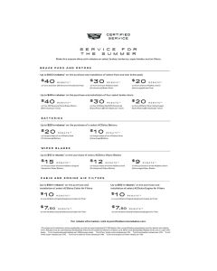 SELL SHEET - CADILLAC CERT SERV SUMMER ADVISOR (EA)