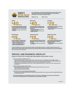 GUIDE - CHEVY OPEN ROAD SERVICE EVENT 8.5X11 (EACH)