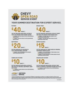 E-GUIDE - CHEVY OPEN ROAD SERVICE EVENT 8.5X11 (EACH)