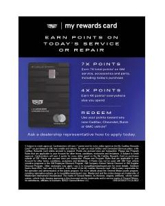 Service - Tent Card Small - Cadillac