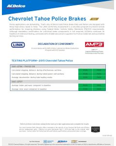 SELL SHEET - ACDELCO GOLD POLICE BRAKES - TAHOE PPV