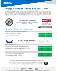 SELL SHEET - ACDELCO GOLD BRAKES - CHARGER