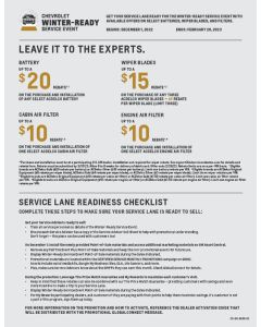 GUIDE - CHEVY WINTER-READY SERVICE EVENT 8.5X11 (EACH)