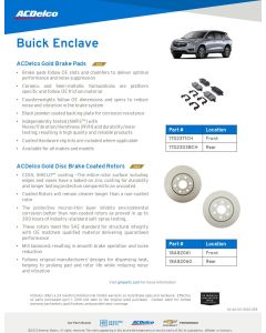 SELL SHEET - GOLD-SILVER PADS AND ROTORS - ENCLAVE