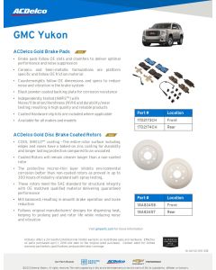 SELL SHEET - GOLD-SILVER PADS AND ROTORS - YUKON