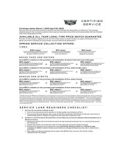 GUIDE - CADILLAC CERTIFIED SERVICE SPRING LAUNCH (EA)