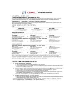 GUIDE - BUICK GMC CERTIFIED SERVICE SPRING LAUNCH ELECTRONIC