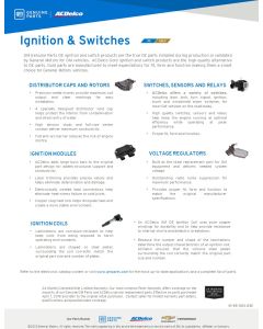 SELL SHEET-GMGP OE / ACDELCO GOLD IGNITION & SWITCHES
