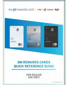 GM REWARDS CARD QUICK REFERENCE GUIDE