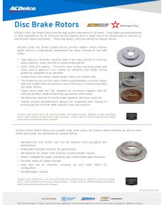 SELL SHEET - MARS-ACDELCO GOLD - SILVER ROTORS