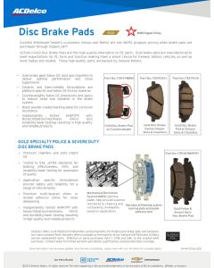 SELL SHEET - MARS- GOLD / SILVER BRAKE PADS