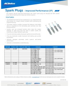SELL SHEET - SMALL ENGINE SPARK PLUGS - GM VEHICLES