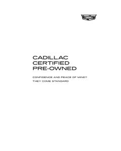 CADILLAC CERTIFIED PRE-OWNED POCKET FOLDER 8/2021