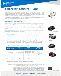 SELL SHEET - OE STOP/START STARTERS
