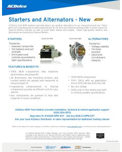 SELL SHEET - GOLD NEW ALTNERATORS & STARTERS