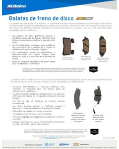 SELL SHEET - GOLD / SILVER PADS - SPANISH