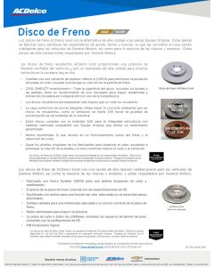 SELL SHEET - GOLD / SILVER BRAKES ROTORS - SPANISH