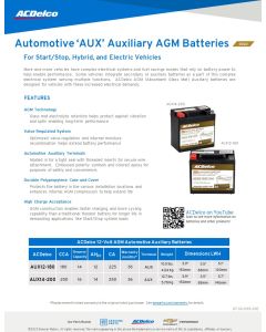 SELL SHEET - ACDELCO AUXILLIARY BATTERIES