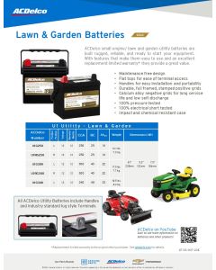 SELL SHEET - ACDELCO LAWN AND GARDEN BATTERIES