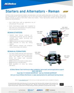 SELL SHEET - GOLD REMAN ALTERNATORS & STARTERS