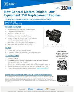 SELL SHEET - New General Motors Original Equipment 350 Repla
